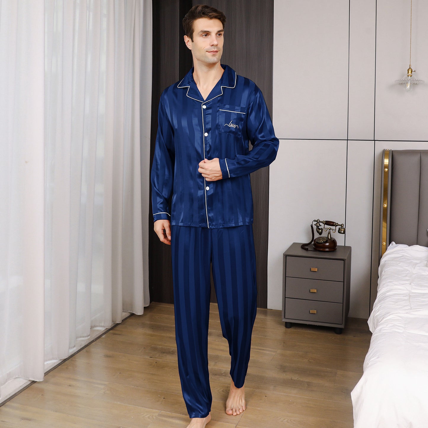 Ice Silk Men's Pajama Set