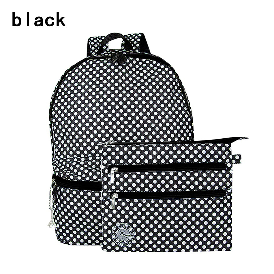 Casual School Bag Preppy Style Unisex Travel Backpack Rucksack W Pouch Protable