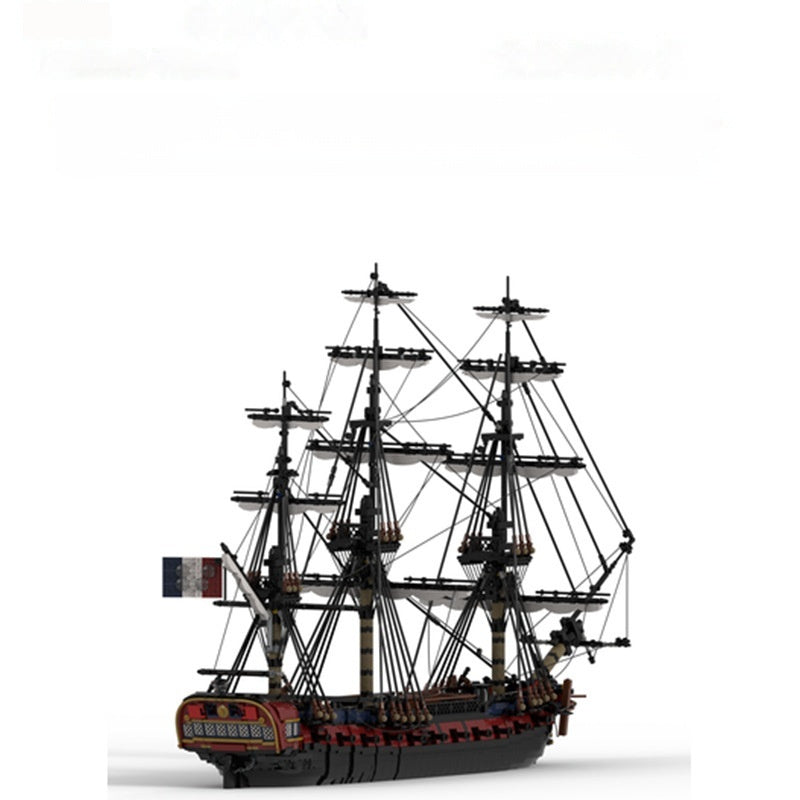 France 28-door Gun Frigate Assembled Building Block Toys Model
