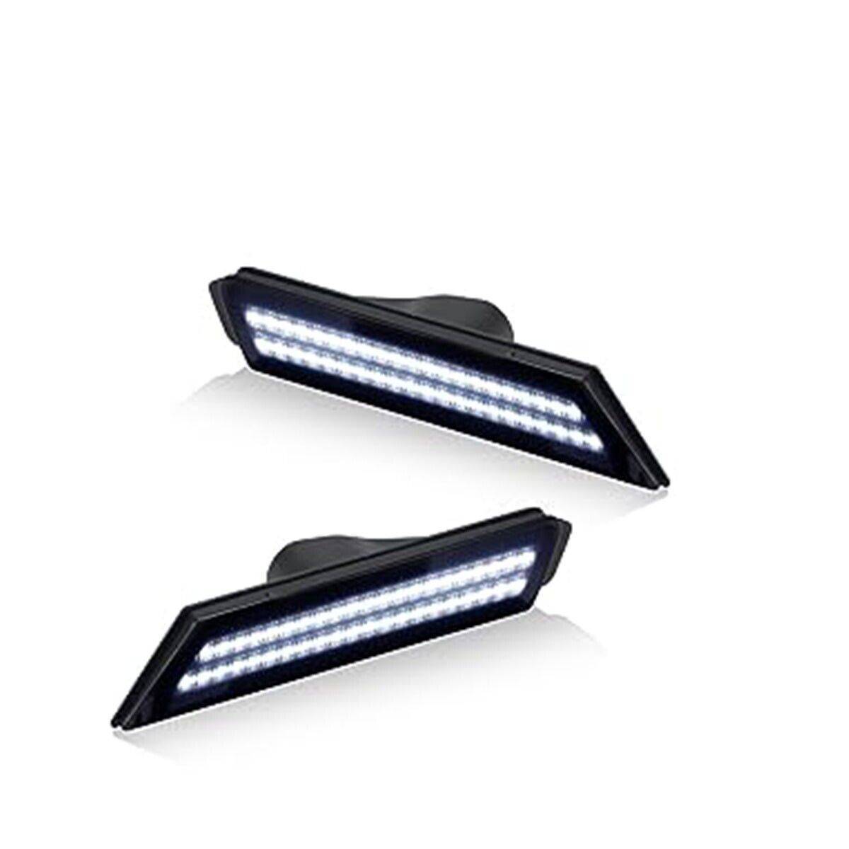 Smoked White LED Front Bumper Side Marker Lights Lamp For 2010-2015 Chevy Camaro