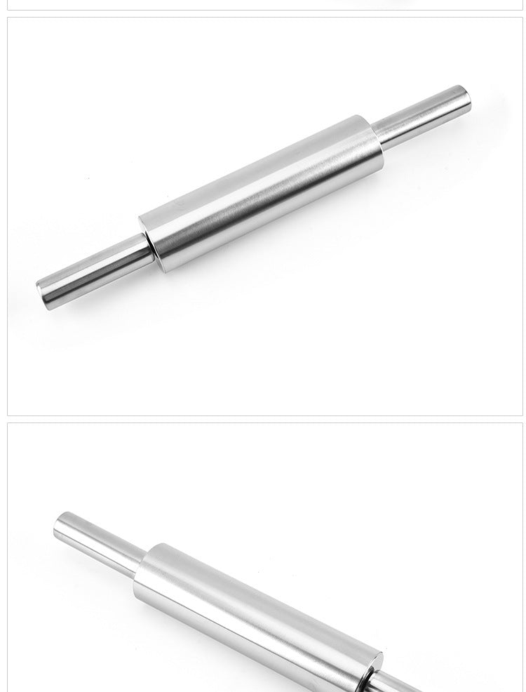 Household stainless steel flour stick rolling pin, Roller for Baking Pizza, Pies, Pastry and Cookies, Ergonomic Handles, Kitchen Essential