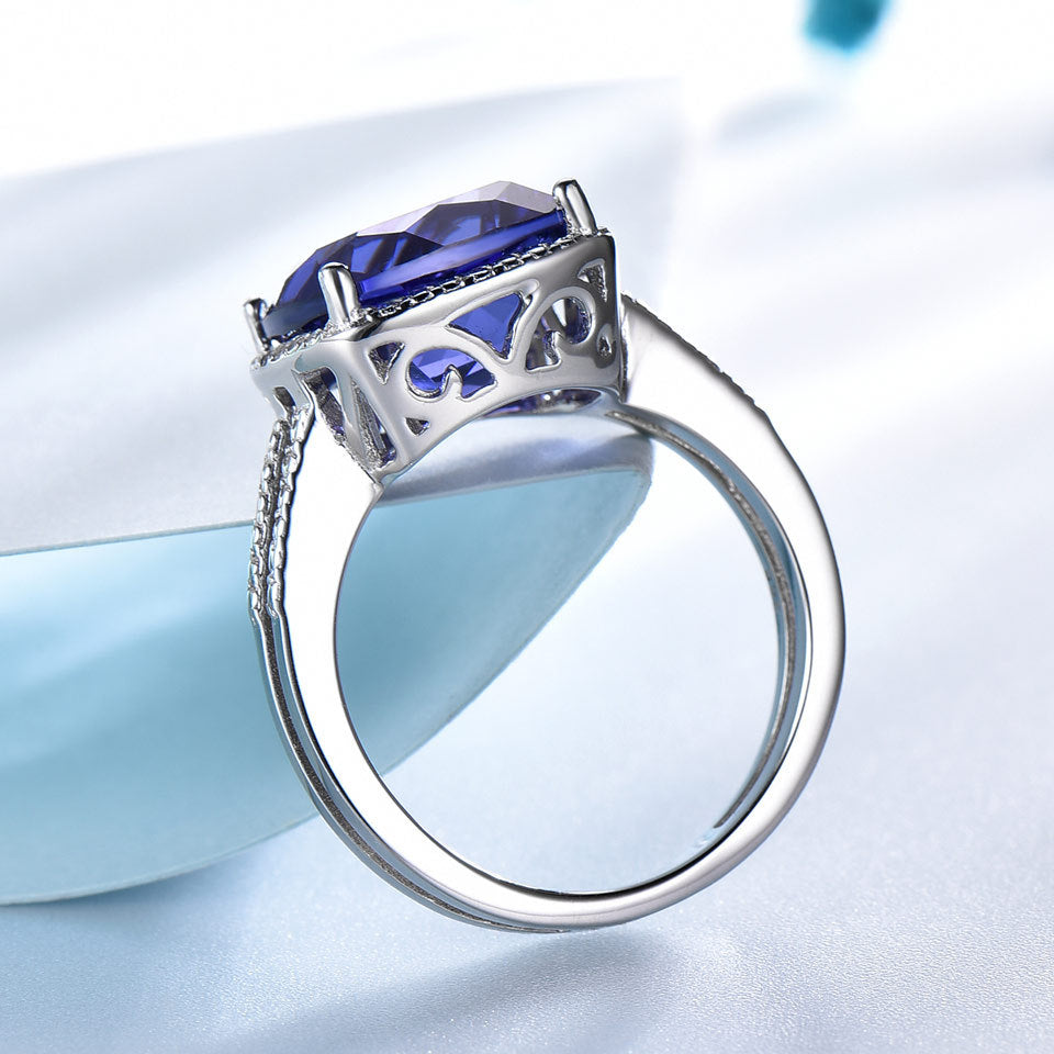 925 Sterling Silver Ring Luxury Tanzanite Women