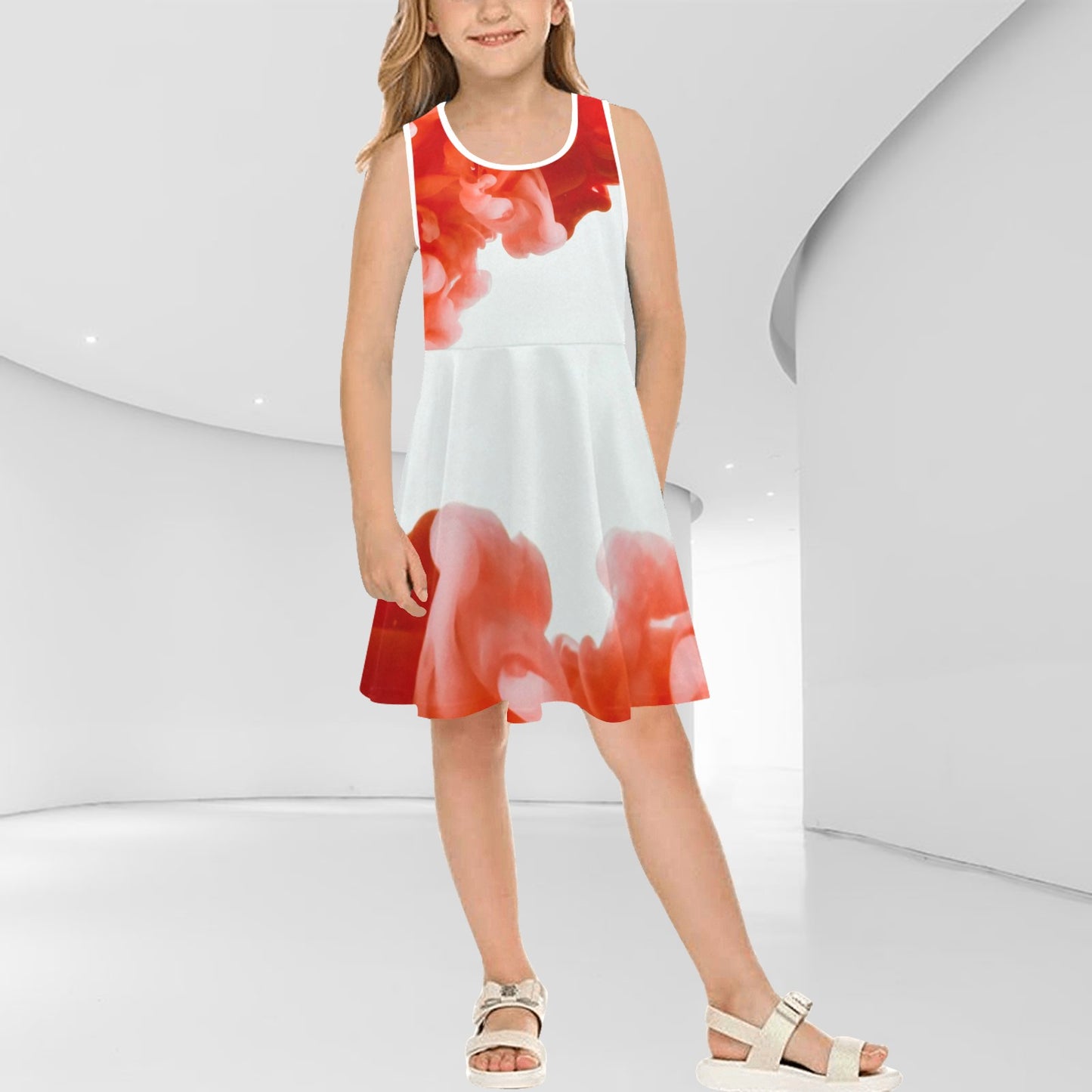 Girl's Sleeveless Sundress(ModelD56)
