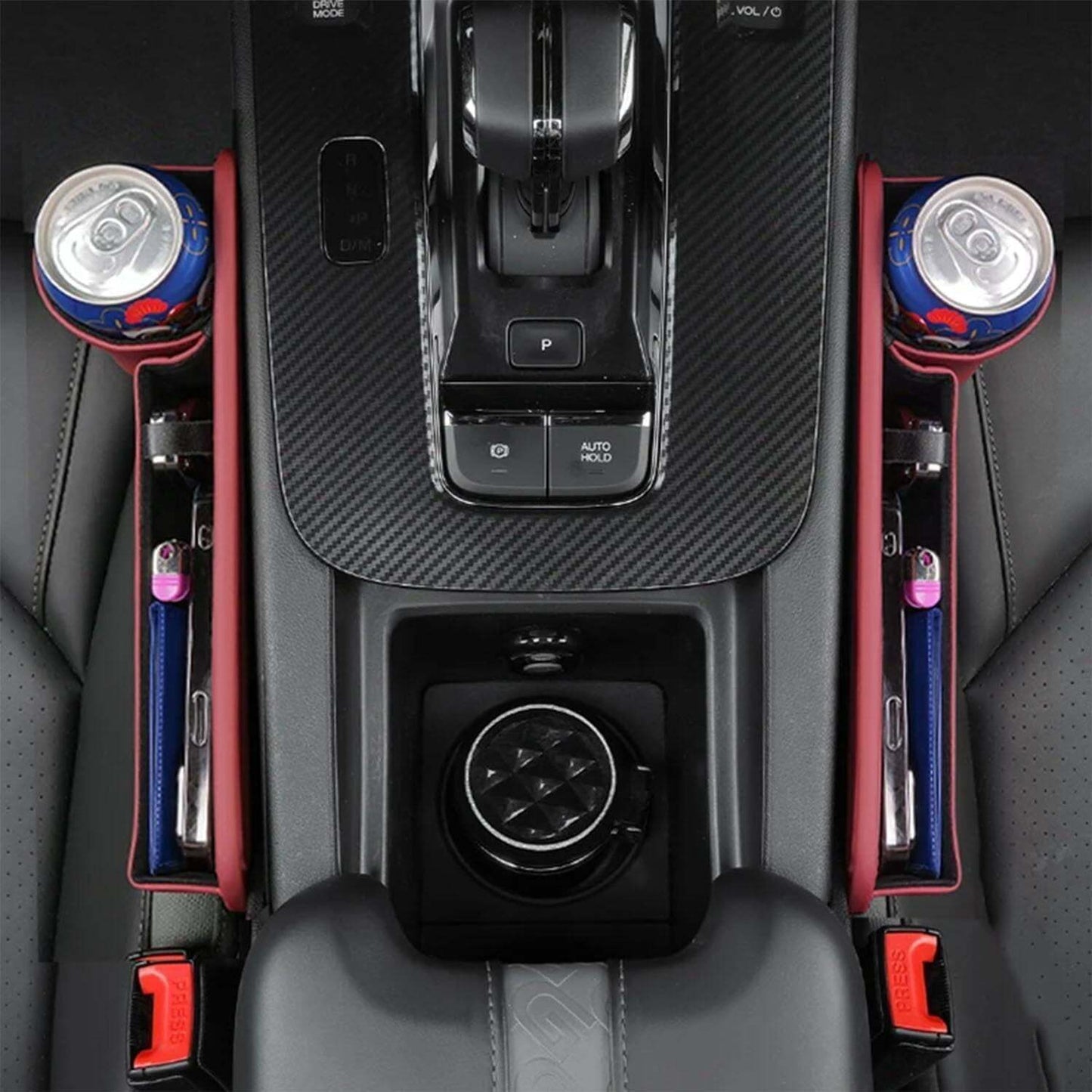 Car Seat Storage, New Upgraded Car Seat Storage Box With Cup Holder, Seat Gap Storage Box, Cup Holder Gap Bag For Car, Adjustable Car Seat Storage Box