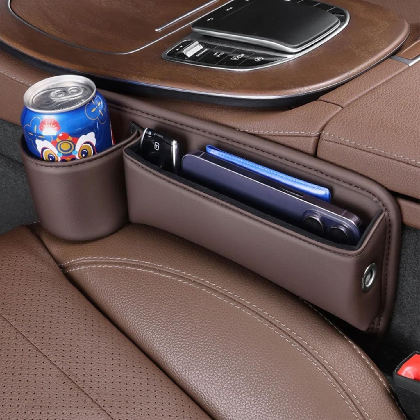 Car Seat Storage, New Upgraded Car Seat Storage Box With Cup Holder, Seat Gap Storage Box, Cup Holder Gap Bag For Car, Adjustable Car Seat Storage Box
