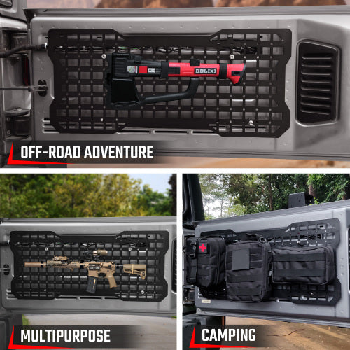Tailgate Tactical Panel For Wrangler Tailgate Tool Kit Organizer Racks Compatible With Wrangler 2007-2018 JK JKU & 2018-2022 JL JLU