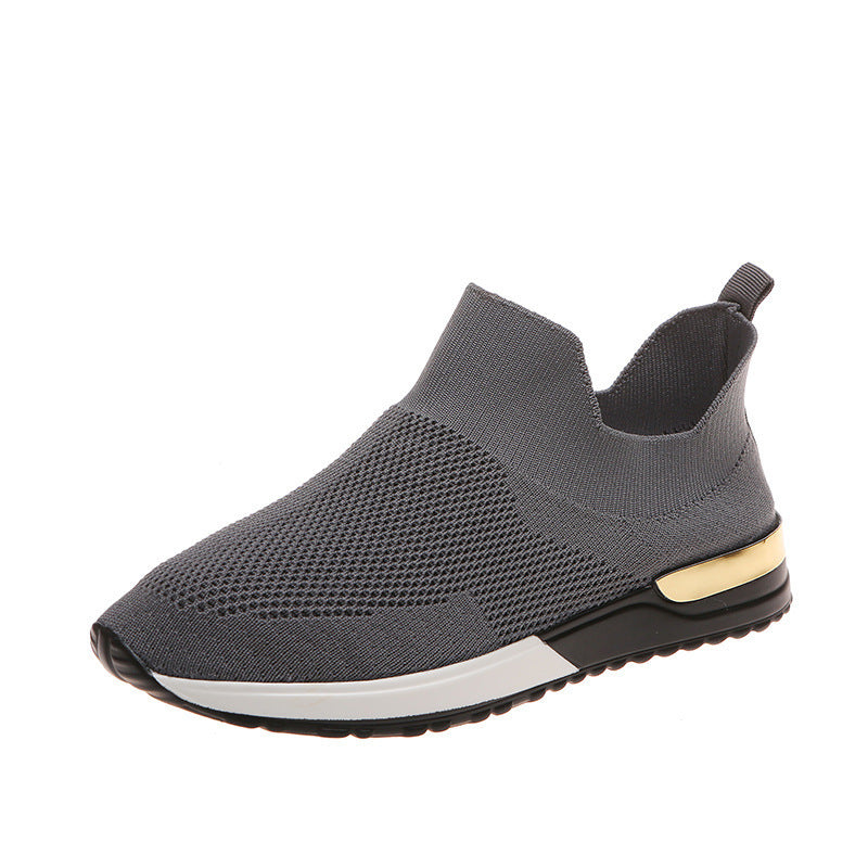 Spring And Autumn New Breathable Fly Woven Mesh Pumps Soft Bottom Running Shoes