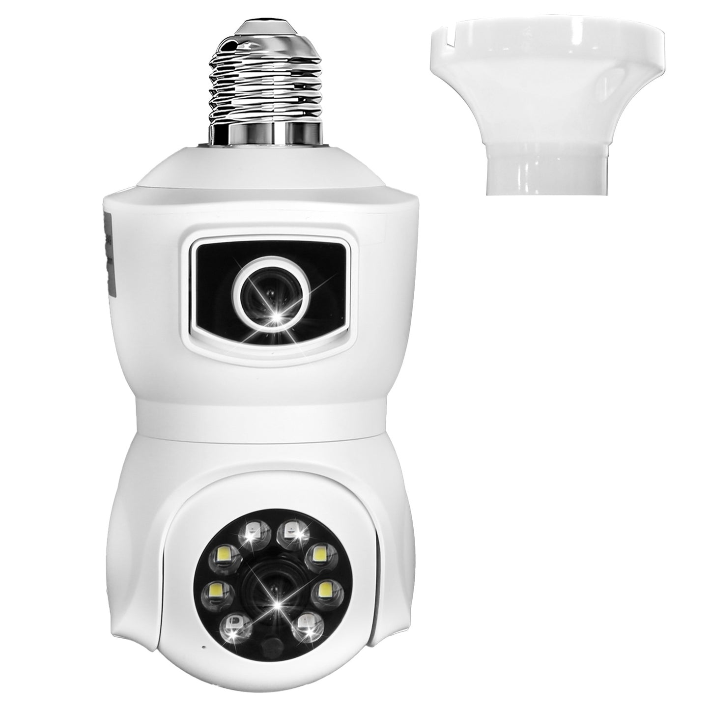 1Pc Dual Lens Security Camera E27 Light Socket Surveillance Camera 1080P WiFi IP Camera With APP Control AI Human Detection Full Color Night Vision Two-Way Audio