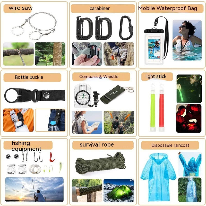 Survival Kit, 192 Pcs Survival Gear First Aid Kit, Outdoor Camping Supplies Equipment Multifunctional Outdoor Adventure, Hiking, Hunting, Gifts for Men Women