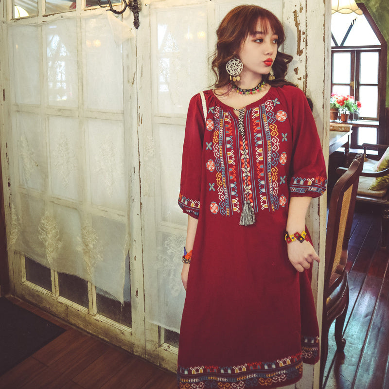 Travel Clothes Ethnic Style Dress Desert Long Skirt Female