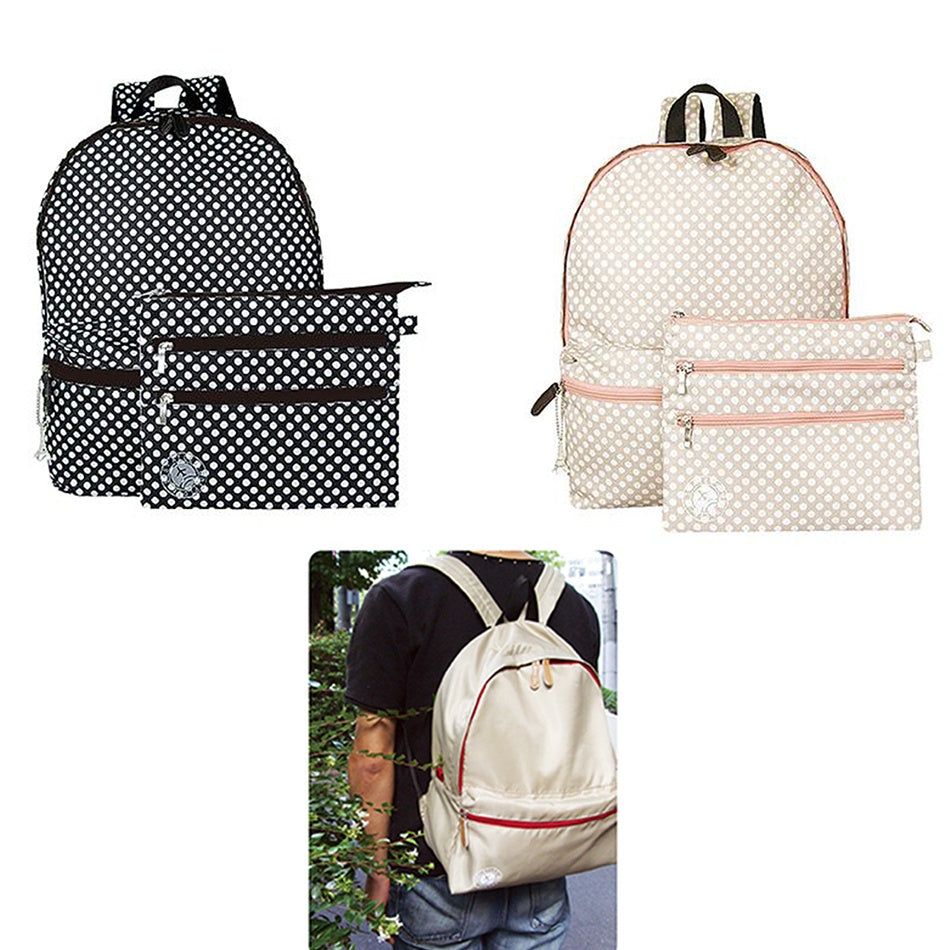 Casual School Bag Preppy Style Unisex Travel Backpack Rucksack W Pouch Protable