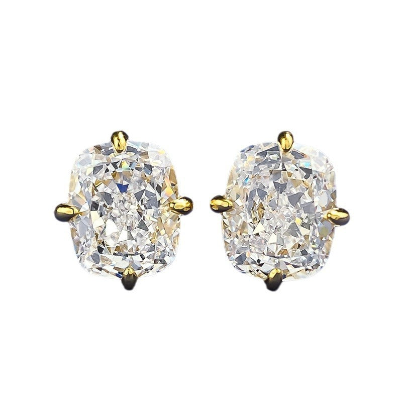 S925 Silver Plated High Carbon Diamond 810 Ear Studs