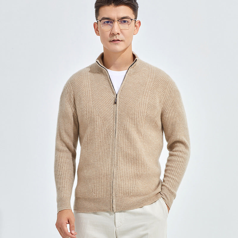 Pure Cashmere Sweater Thickened Zipper Cardigan Casual Top