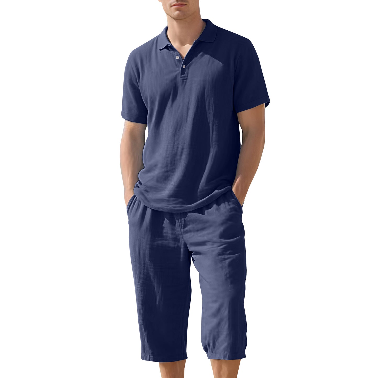 Summer Linen Suit Men's Beach Loose