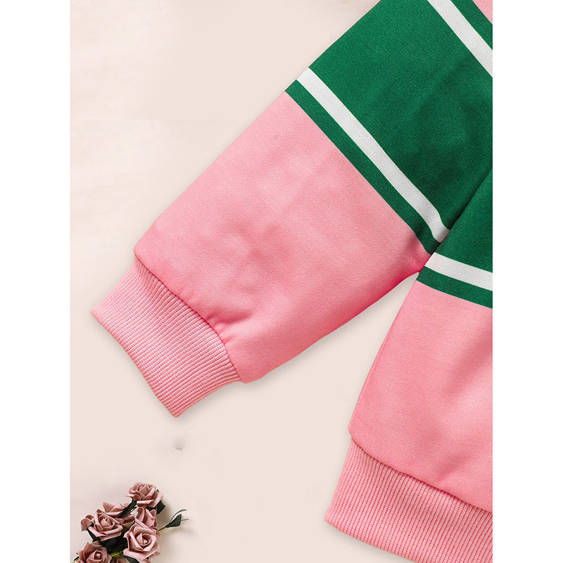 Toddler Girls 2 Piece Outfit Colorblock Letter Graphic Print Sweatshirt And Pleated Skirt Set
