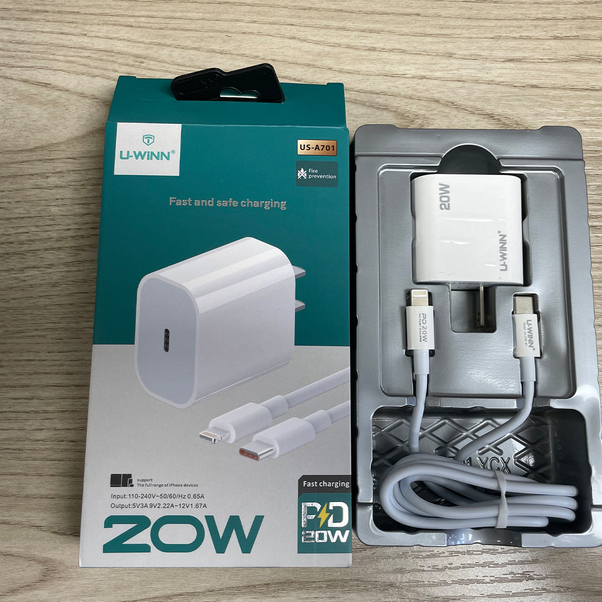 2Pzs Charger Tipc C Linghtning Quick Charge 20w 1M