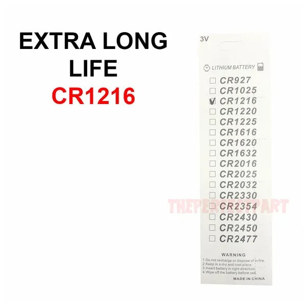 5 PCS New Lithium Battery 3V CR1216 CR 1216 Button Cell Watch Calculator Long