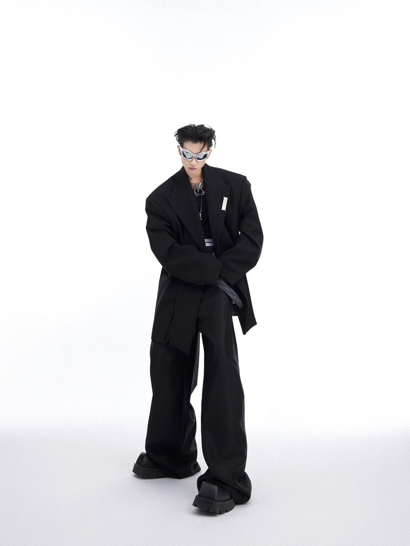 Niche Deconstruction Twill Texture Large Profile Suit Jacket