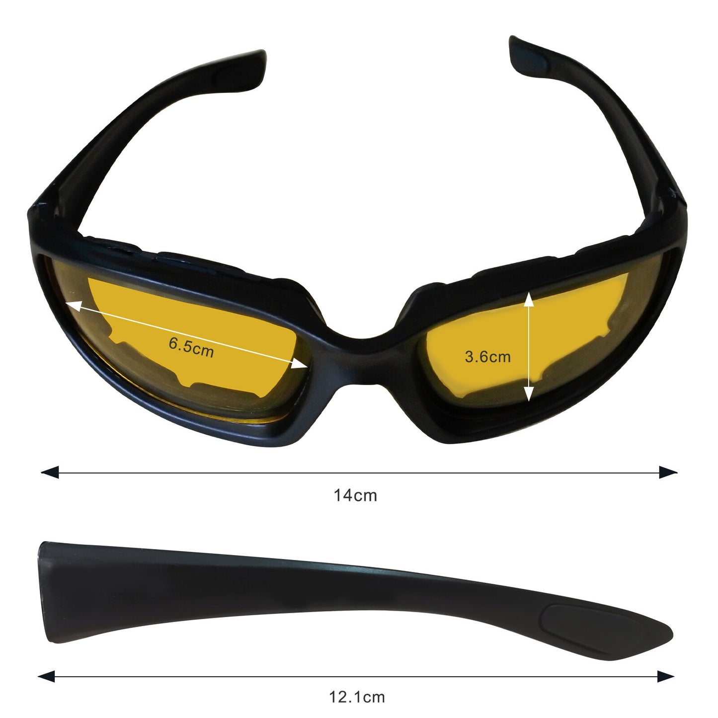Chopper Cycling Sports Sunglasses For Men Wrap Around UV400 Protection For Cycling Fishing Driving Glasses Wind Resistant Yellow Lens 3 Pack