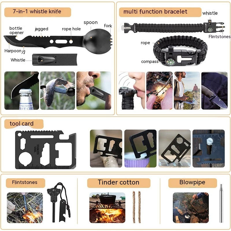 Survival Kit, 192 Pcs Survival Gear First Aid Kit, Outdoor Camping Supplies Equipment Multifunctional Outdoor Adventure, Hiking, Hunting, Gifts for Men Women