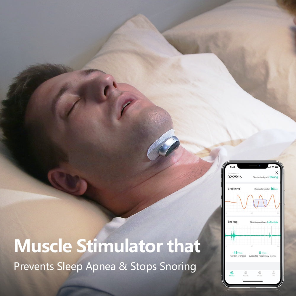 Smart Anti Snoring Device Electronic Muscle Stimulator Pro With 20pcs Conductive Strips