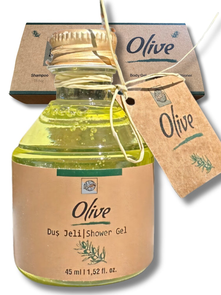 Roomsium Olive 125 Piece Travel Size Toiletries Kit Olive Blossom Scented Perfect For Vacation Rentals, Hotels, SPA