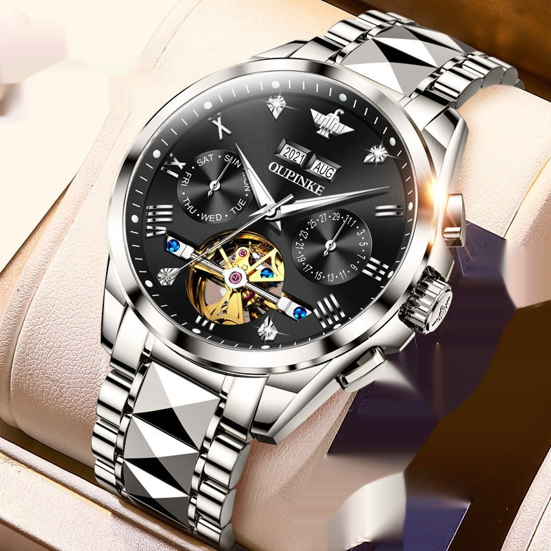 Hollow Automatic Mechanical Tide Waterproof Men's Watch