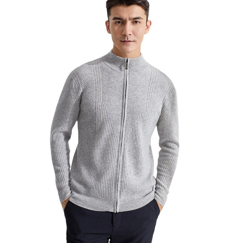 Pure Cashmere Sweater Thickened Zipper Cardigan Casual Top