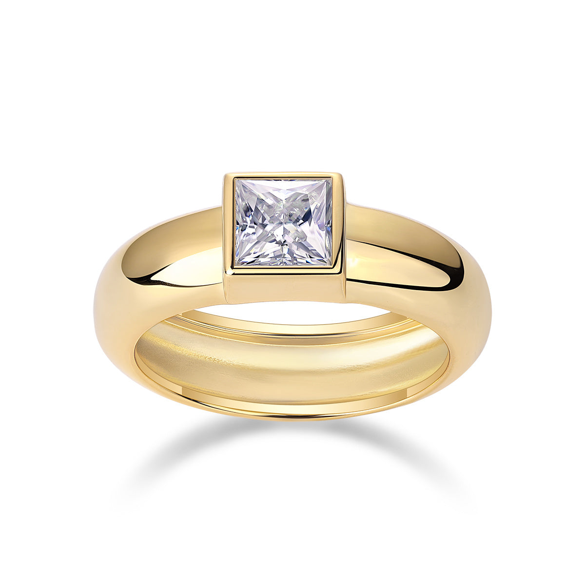Square Diamond Ring Wedding Ring Luxury Fashion Set Moissanite Silver Ring