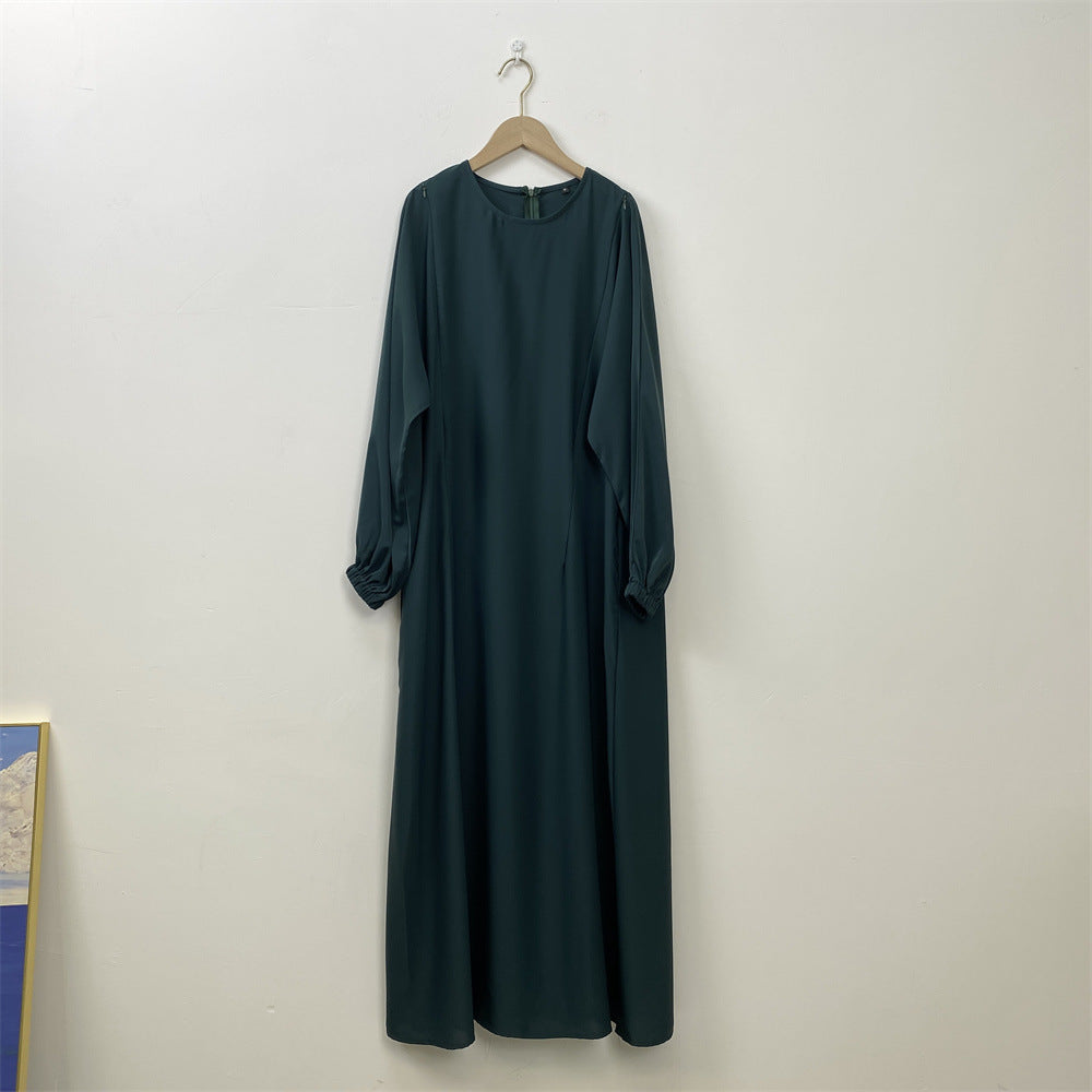 Fashion Nursing Clothes Muslim Long Sleeve Slim Fit Dress