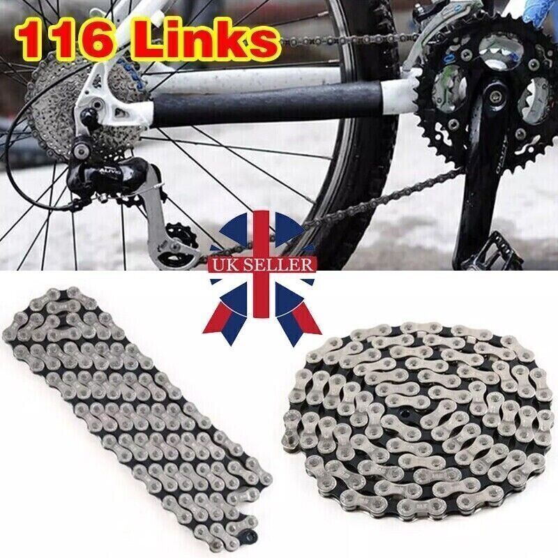 9 Speed 116 Links Road Mountain Bike Chain Bicycle For Shimano Srsam UK