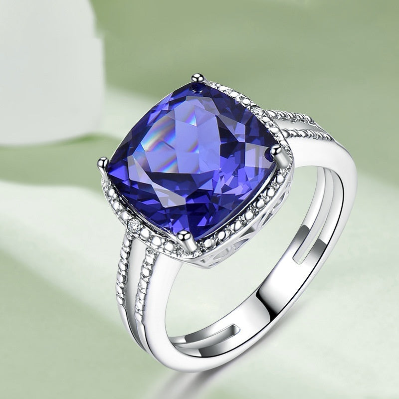 925 Sterling Silver Ring Luxury Tanzanite Women