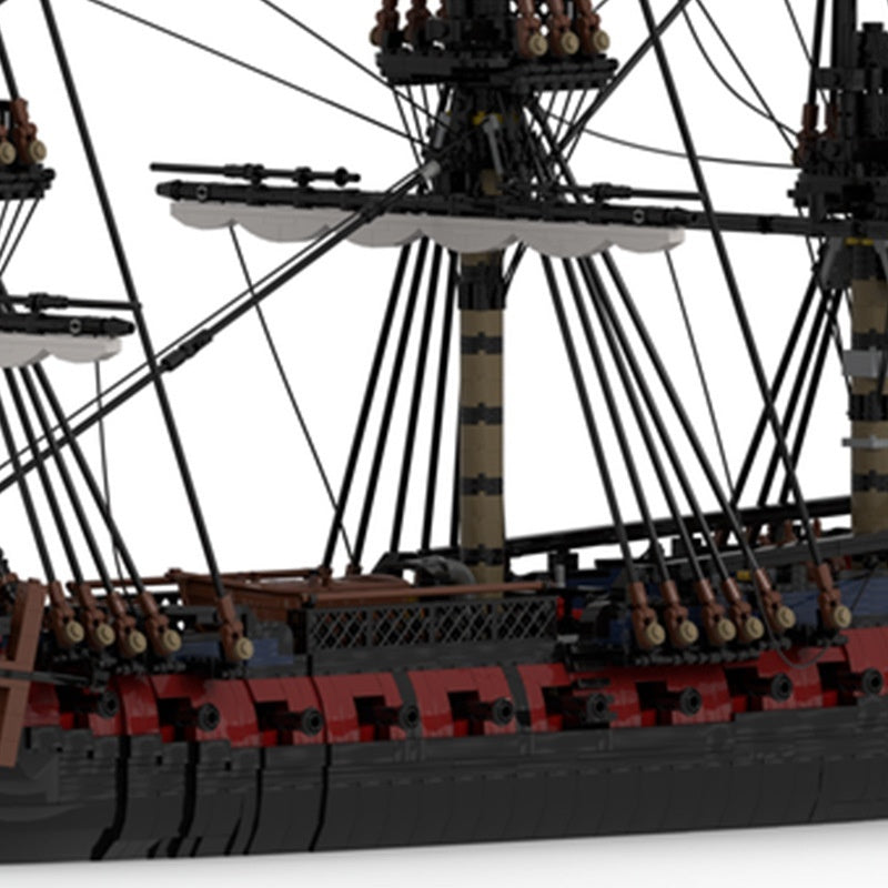 France 28-door Gun Frigate Assembled Building Block Toys Model