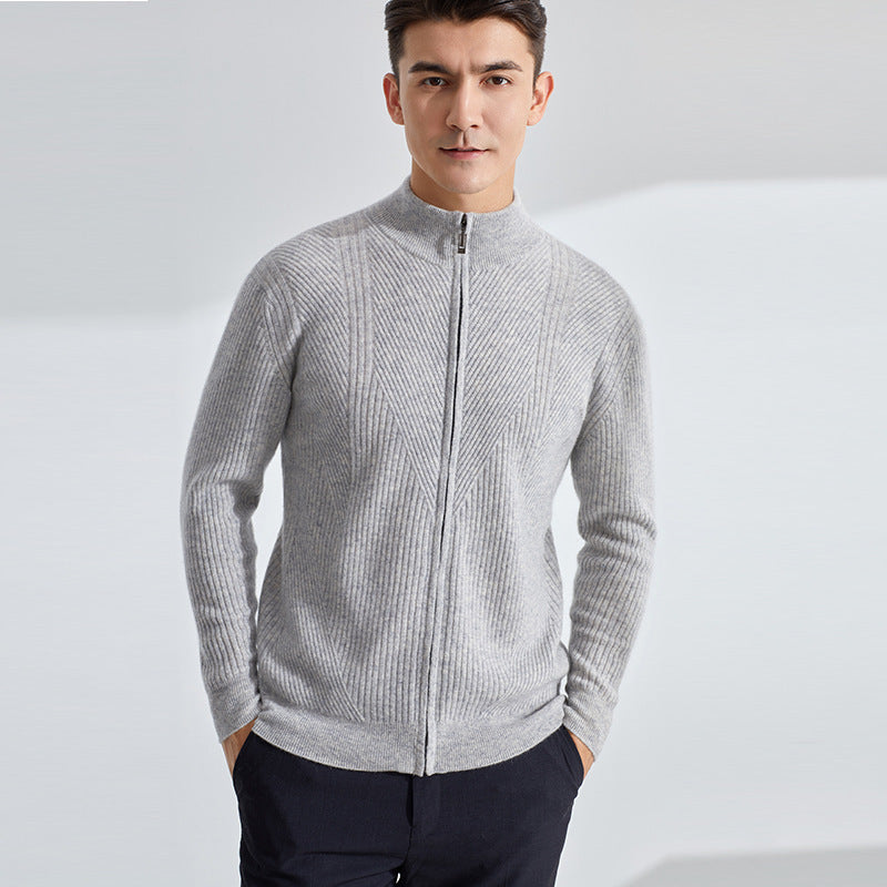 Pure Cashmere Sweater Thickened Zipper Cardigan Casual Top
