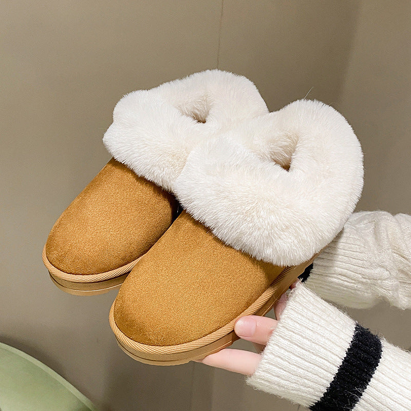 Women's Round Toe Vintage Height Increasing Snow Boots Cotton Shoes