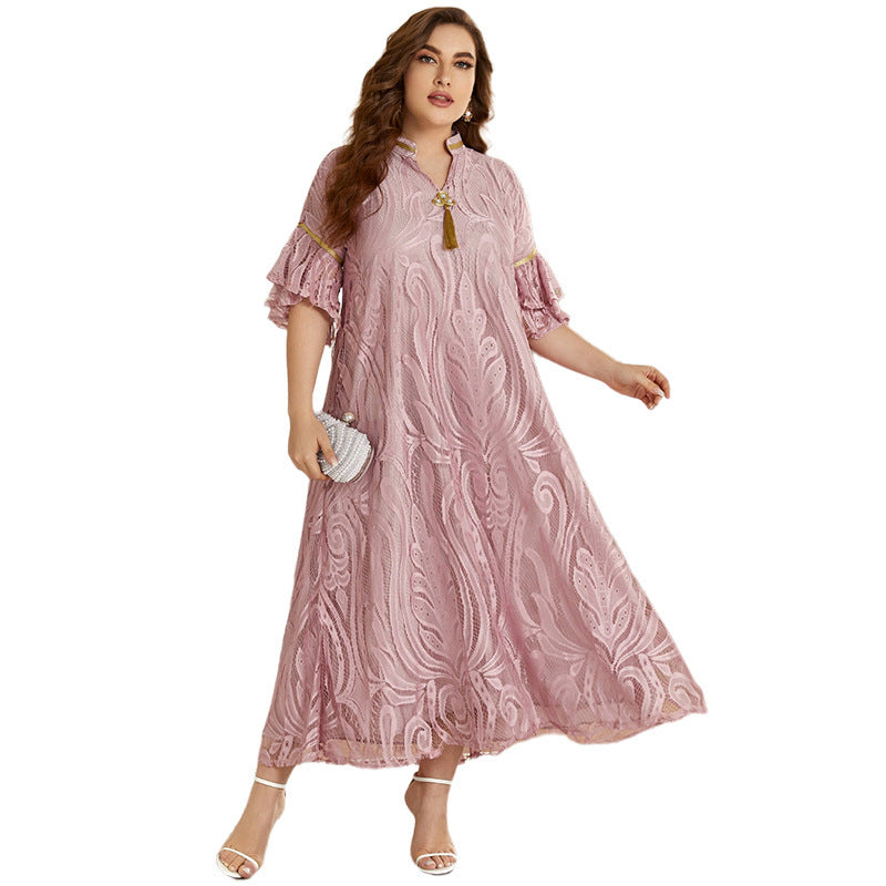 European And American Women's Arabian Large Size Dress