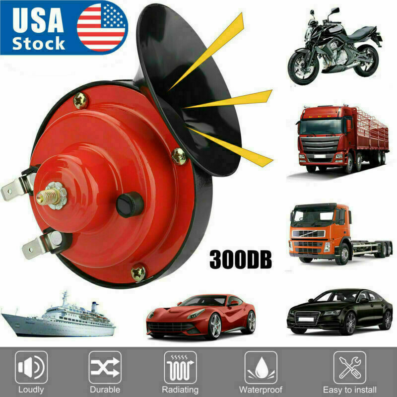 2PCS 12V 300DB Super Horn Snail Waterproof Horn For Motorcycle Truck SUV Boat