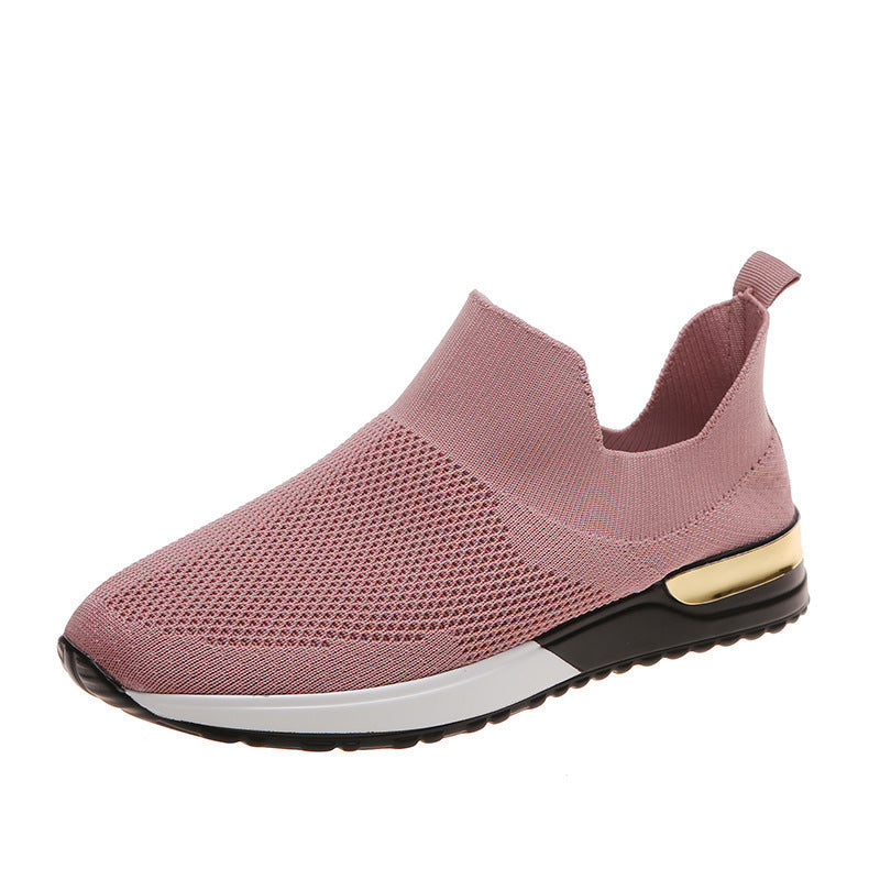 Spring And Autumn New Breathable Fly Woven Mesh Pumps Soft Bottom Running Shoes