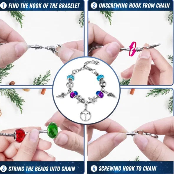 Advent Calendar 2024 Girls Zodiac Constellation Bracelet Making Kit, 24 Days Countdown Christmas Advent Calendar With 2 Sets DIY Bracelets, Horoscope Gifts For Girls TeensAge 5-18