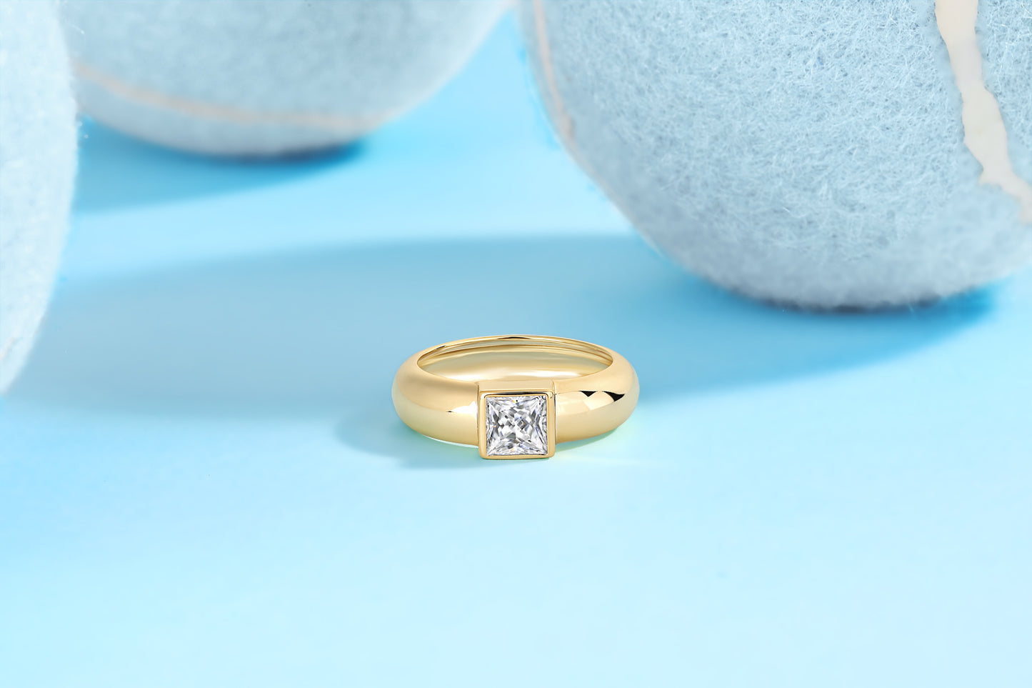 Square Diamond Ring Wedding Ring Luxury Fashion Set Moissanite Silver Ring