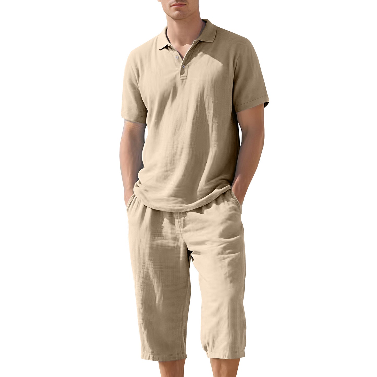 Summer Linen Suit Men's Beach Loose