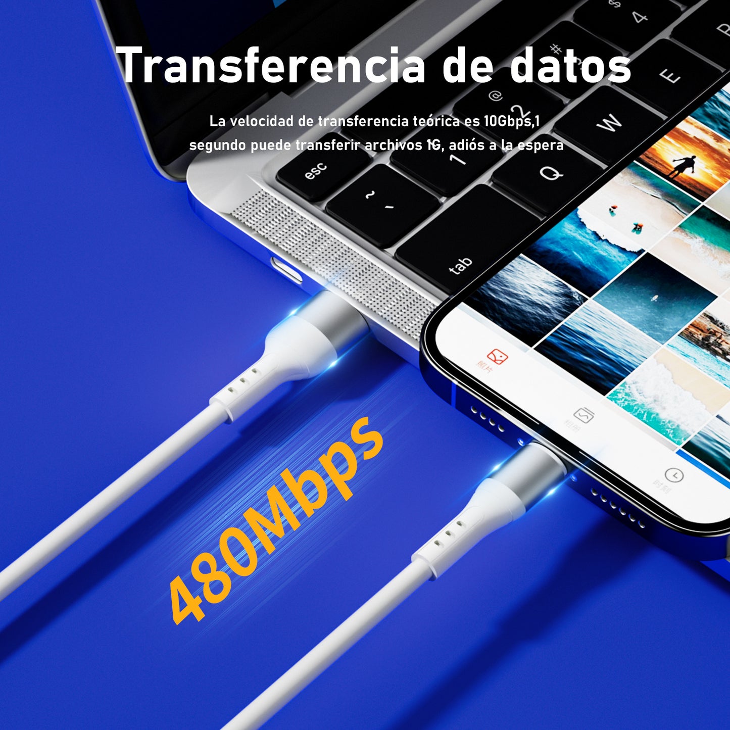 5pzs Cable Tipo C 2.4 A 1m Usb A Tipo C Para Xiaomi Moto A55 E14 Note 40 G24