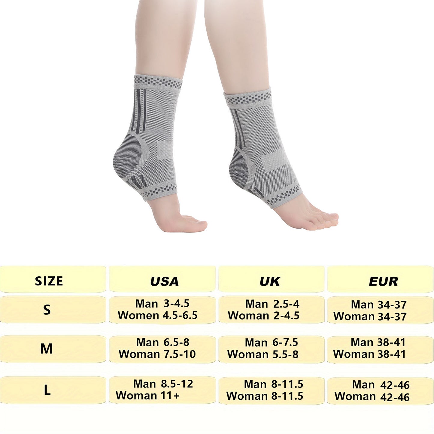 Graphene Ankle Brace, Warm Ankle Support Ankle Compression Sleeve Foot & Ankle Brace Socks For Sprained Ankle Compression Sleeve - Ankle Support For Women & Men - Tendonitis & Arthritis Ankle Brace