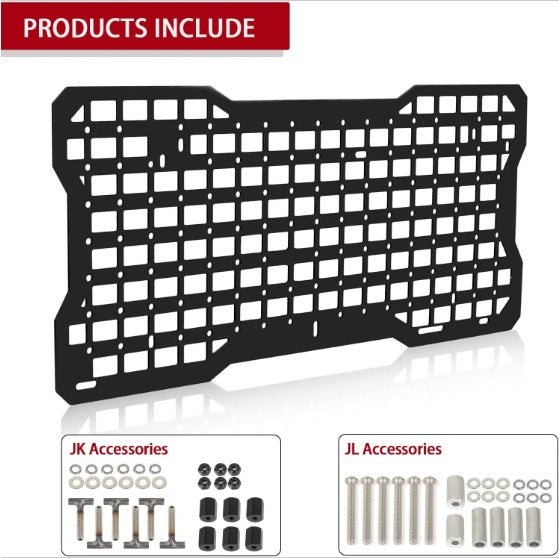 Tailgate Tactical Panel For Wrangler Tailgate Tool Kit Organizer Racks Compatible With Wrangler 2007-2022 JK JKU 2018-2022 JL JLU