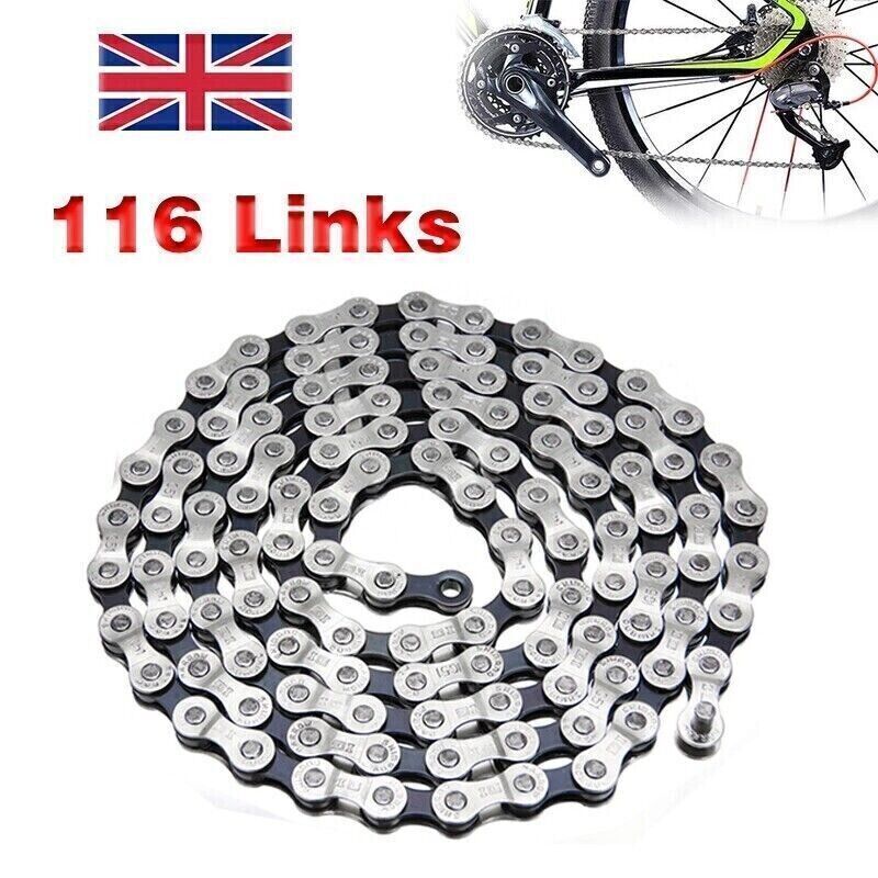 9 Speed 116 Links Road Mountain Bike Chain Bicycle For Shimano Srsam UK