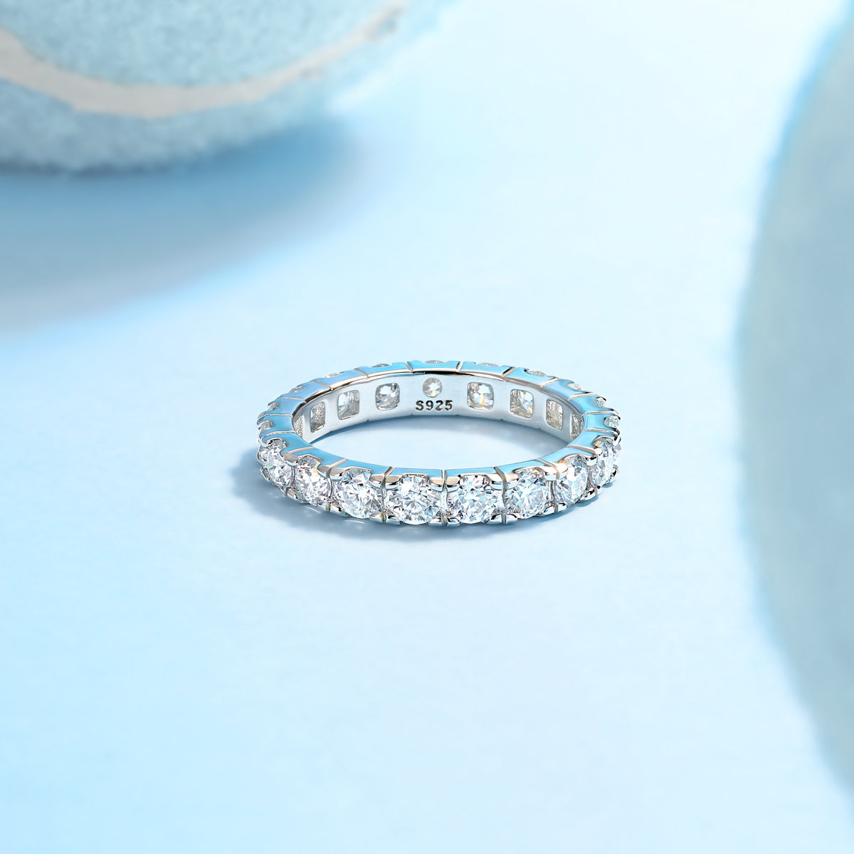 Starry Sky Diamond Ring Luxury Fashion Set Moissanite Silver Ring