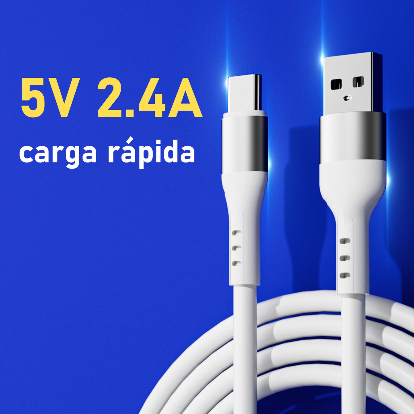5pzs Cable Tipo C 2.4 A 1m Usb A Tipo C Para Xiaomi Moto A55 E14 Note 40 G24