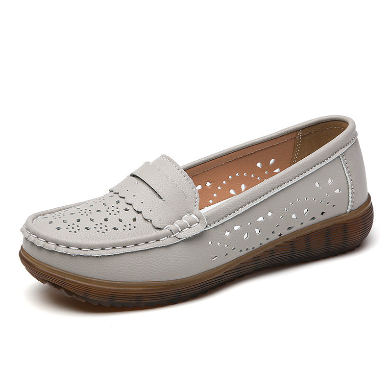 Tendon Bottom Soft Bottom Cutout Breathable Shoes Flat Hole Shoes