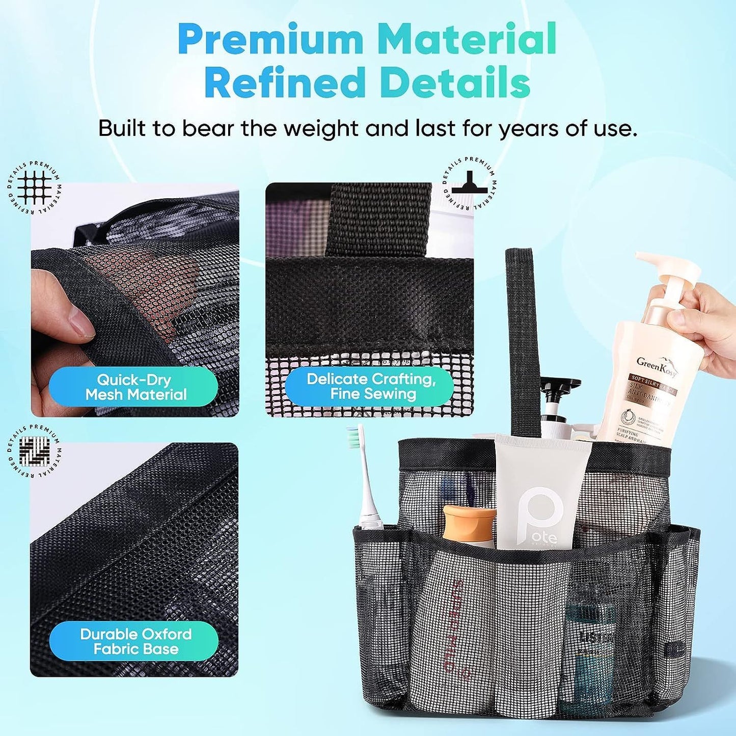 1 Pcs Bath Storage Bag, Can Be Used In Bathroom, Outdoor, Beach, Gym, Bearing 15kg, Folding Easy To Clean