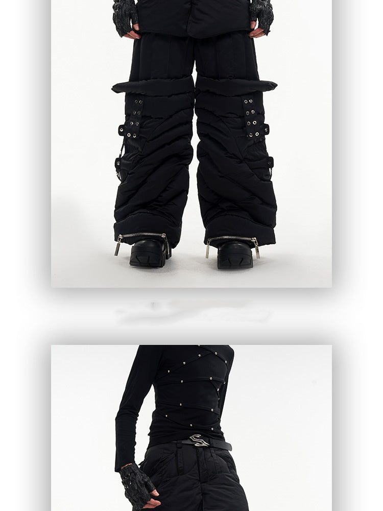 Men's Winter Casual Pants With Folded And Thickened Legs